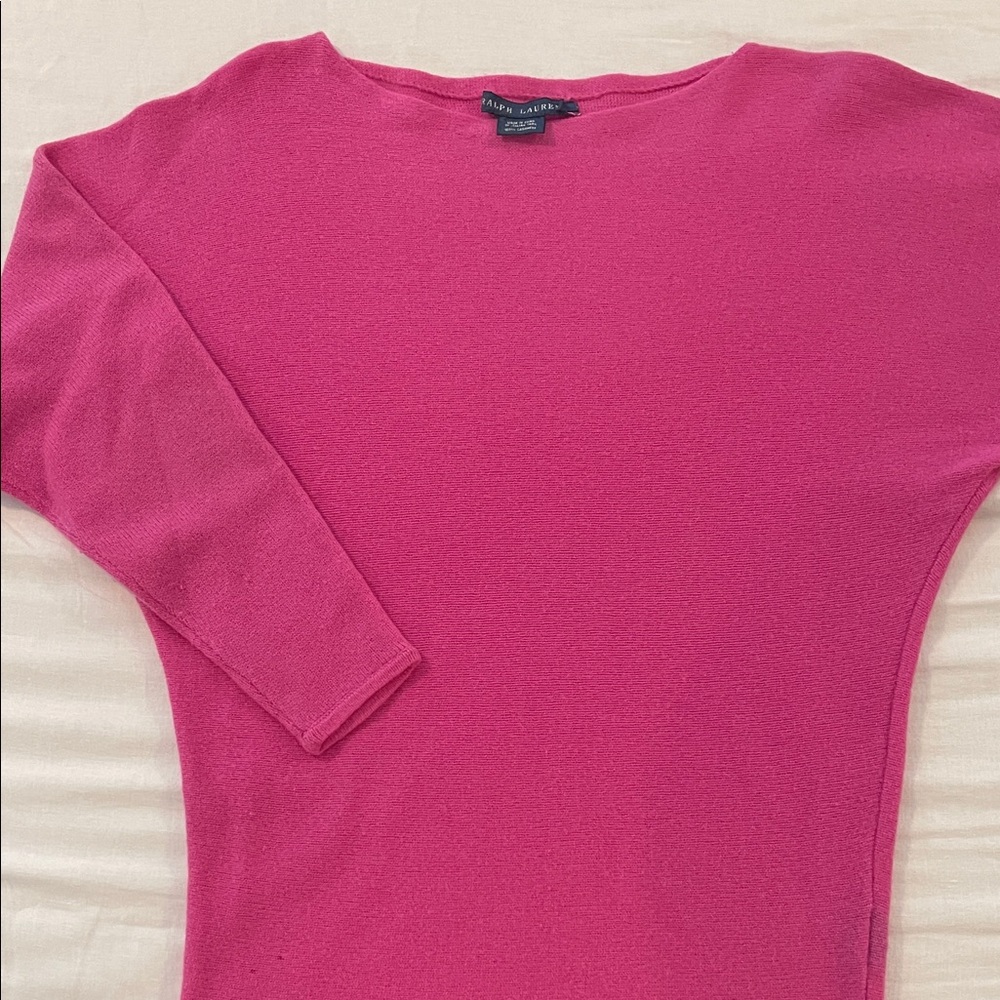 Ralph Lauren CASHMERE Crew Neck Sweater with dolman sleeves.